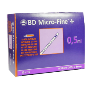 BD MICRO-FINE+ Insulinspr.0,5 ml U100 0,3x8 mm